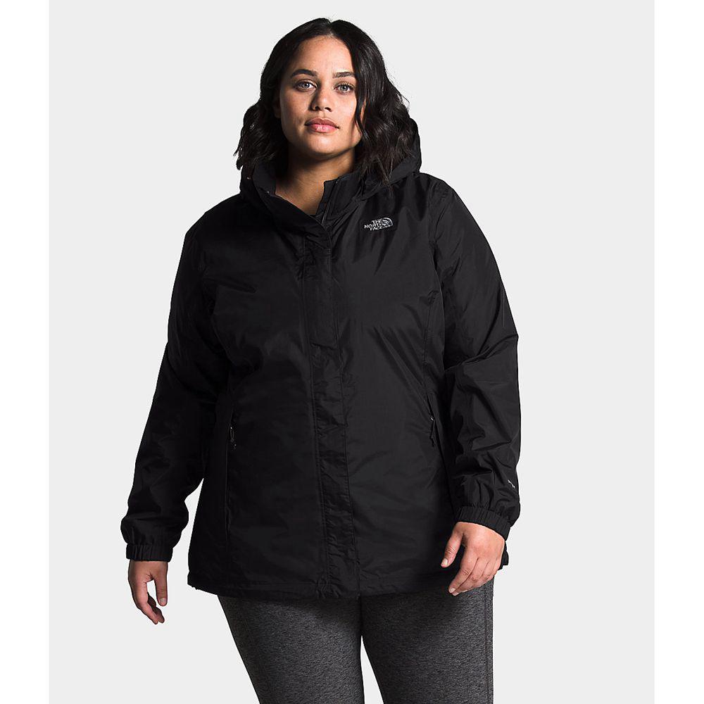 The North Face Plus Resolve Γυναικεια Αδιάβροχα Μπουφάν - Μαυρα (MHFP95278)